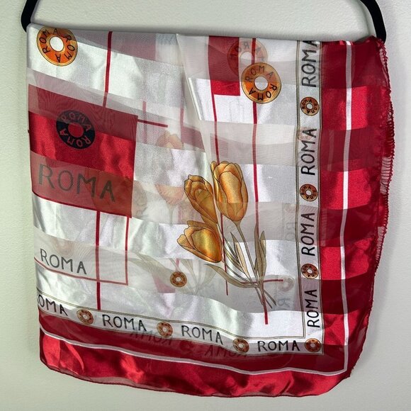 Red and gold Roma sheer scarf‎ - Picture 1 of 5